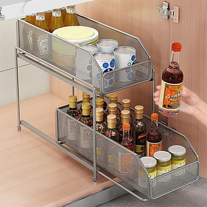 Gabinete de Cocina Moderno de 2 Niveles Apilable, Deslizante, Extraíble, Estantes para Gabinetes de Cocina, para Gabinetes de Cocina Chinos - Product Image 2