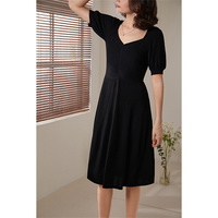 Vente chaude décontracté femmes robe d'été Slim Fit col en V à manches courtes robe en tricot