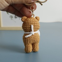 Mignon ours amigurumi en fil à crocheter, pendentif pour sac à dos, accessoire de sac, cadeau fait main, objet décoratif