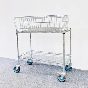 Mail Multi-Functional Mail Service Cart With Wire Shelf And Baskets For Office Delivery