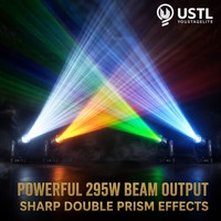 Projecteur à tête mobile 295W, double prisme, 8-16 facettes, 14 couleurs, 17 gobos, DMX512, pour scène, DJ, discothèque, fête, mariage, usine, CE, RoHS