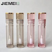 Flacon vide pour gloss à lèvres JIEMEI, 3,5 ml, 4,5 ml, transparent, noir, ambre, rose, PET, vente en gros, tube rond avec bouchon doré
