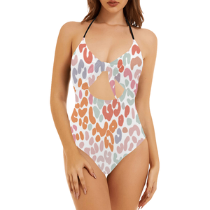 Traje de baño Sexy de dibujos animados para mujeres adultas, venta al por mayor, 2 uds, traje de baño, conjuntos de traje de baño, ropa de mamá con estampado marrón, cuadros a rayas de leopardo - Product Image 4