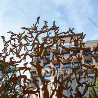Sculpture personnalisée Art moderne Décoration de jardin Grande statue abstraite extérieure Sculpture d'arbre en métal Sculpture en acier corten
