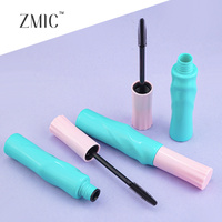 Tube vide de mascara rose et vert en plastique rond, flacon de sérum pour la croissance des cils et des sourcils avec brosse applicatrice, tube de gel pour sourcils personnalisé