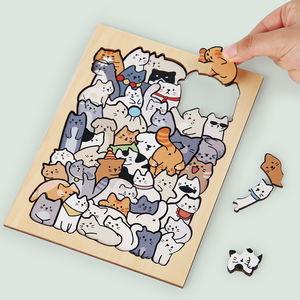 Custom <span class=keywords><strong>3</strong></span> in 1 animale Puzzle in legno giocattolo Panda cani cani Puzzle educativo per bambini ragazzi ragazze regali di natale decorazione - Product Image 2
