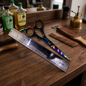 Ensemble de ciseaux à cheveux professionnels ASAP Salon Quality Rainbow Finish en acier inoxydable à long manche pour droitiers, ciseaux de barbier multicolores - Product Image 4