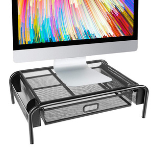 Organizador de escritorio de metal con malla, soporte de <span class=keywords><strong>monitor</strong></span>, elevador con cajón - Product Image 1