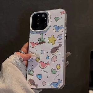 Funda <span class=keywords><strong>para</strong></span> Teléfono TC con Diseño de Mundo Submarino, Ballena, Estrella de Mar y Concha, Compatible con iPhone 16 17 Pro Max, Color Plateado, Resistente a Golpes - Product Image 4