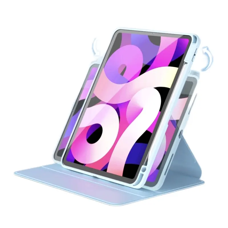 CaseBuddy Factory Wholesale 360 Rotatable Muti- function Holder Adjustable Foldable Wake Up Anti Slip Tablet Folio Case for iPad