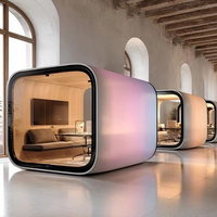 Maison capsule spatiale à structure en acier, cabine préfabriquée à panneaux sandwich, 20 pieds, 40 pieds, chambre d'hôtel, chambre d'hôtes, fournisseur en gros