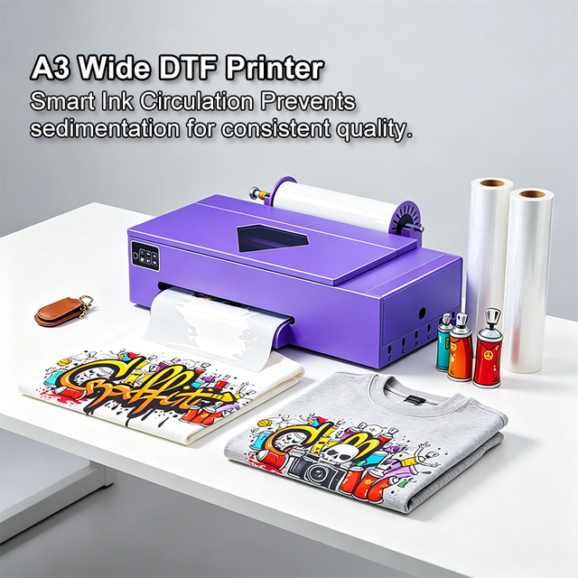 New A3 XP600 DTF Printer Automatic White Ink Circulation Stirring Anti-Clogging Direct to Film T-shirt Printing Machine