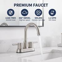 Grifo de lavabo moderno de arco alto con 2 manijas, montaje en cubierta, con agua fría y caliente para uso en proyectos mayoristas de baños domésticos