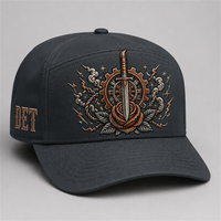 Casquette de baseball personnalisée style Old English, 5 panneaux, visière incurvée, style Dad Hat, streetwear urbain West Coast, vente en gros, faible MOQ