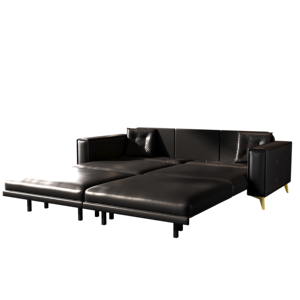 Oehome King Size Pull-Out <b>Sofa</b> <b>Bed</b> 3-in-1 Velvet Upholstery Convertible Sleeper <b>Sofa</b> Ultra Wide Armrests Wood Modern Design - Product Image 6