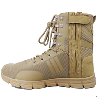 Bottes de combat légères d'été et d'hiver à lacets, respirantes, tactiques, pour l'extérieur, absorbant les chocs, antidérapantes, en microfibre