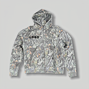 Sudaderas Personalizadas Unisex Extra Grandes de Felpa Francesa de Algodón, Estilo Cuadrado, Camuflaje, Impresión DTG, Tie-Dye, con Cremallera, para Hombre - Product Image 2