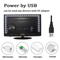 Kit de rétro-éclairage de télévision led, haute luminosité, 1M, 2M, 3M, 4M, 5M, 5050, dc 5v, IP65, Flexible, bande lumineuse, avec télécommande RF 17 touches