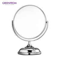 Miroir sur pied avec cadre en métal, miroir de table personnalisé, miroir de vanité décoratif double face, rotation à 360°