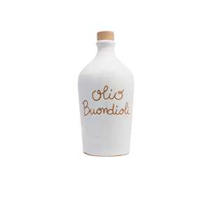 Bottiglia per Olio in Ceramica Buondioli 500ml con Coperchio in Legno, Design Minimalista, Contenitore per Alimenti Durevole di Forma Rotonda - Product Image 1