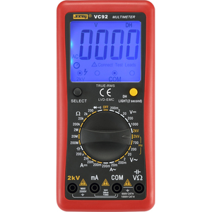 VC92 2000V LCD มัลติมิเตอร์แบบดิจิตอล มัลติมิเตอร์แบบดิจิตอลอเนกประสงค์สำหรับอุตสาหกรรมไฟฟ้าโซลาร์เซลล์ - Product Image 1
