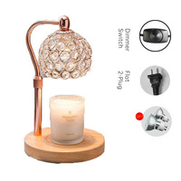 Lampe chauffe-bougie électrique de luxe en bois et verre, écologique, avec minuterie et variateur d'intensité, vente en gros