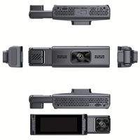 Caméra embarquée HD 1080p et enregistreur vidéo avec écran LCD 3,16 pouces, triple objectif grand angle, vision nocturne, capteur G, support 360 degrés