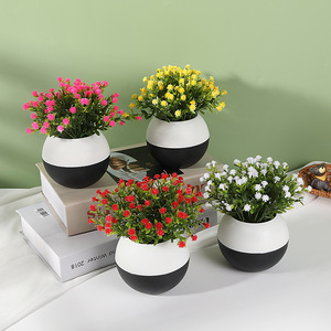 Pot de fleurs en forme d'étoile simulée, hauteur 16 cm, fleurs mélangées, ornement de bureau, décoration de la maison, décoration de chambre à coucher - Product Image 1