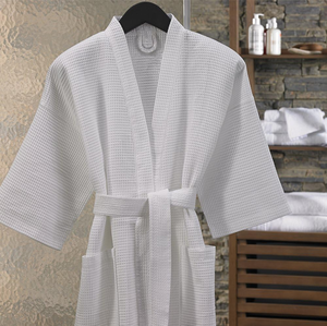 100% Cotton Premium Diamond <strong>Waffle</strong> Bath <strong>Robes</strong> for Luxury Hotel - Product Image 1