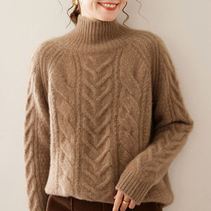 Jxwatcher Vente en gros de manteaux en cachemire pur tricotés chauds et épais pour femmes, logo personnalisé, mode d'hiver, femmes, 100% cachemire, pull <span class=keywords><strong>moche</strong></span> - Product Image 1