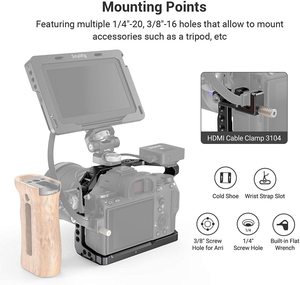 SmallRig Cage pour appareil photo DSLR pour <span class=keywords><strong>Sony</strong></span> A7 III A73 A7M3 avec support griffe froide pour kit caméra <span class=keywords><strong>Sony</strong></span> <span class=keywords><strong>A7III</strong></span> A7RIII A9 2918 - Product Image 2