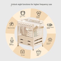 Table à langer et table de bain mobile Girida en plastique pour bébé, avec design anti-pincement, style simple, rangement pour vêtements