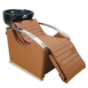 Fauteuil de lavage électrique moderne de luxe avec cuvette en cuir synthétique pour salon de coiffure, institut de beauté et salle de bain - Product Image 3
