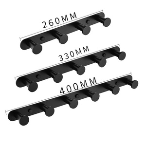 Iron Matte <b>Black</b> Modern Wall Mounted Flexible Perforated Tool <b>Hook</b> for Bathroom Engineering - Product Image 5