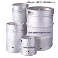 Fût à bière en acier inoxydable 304, norme américaine Sanke, 5L, 10L, 20L, 30L, 40L, 50L, 60L, fût de brassage pour bière artisanale