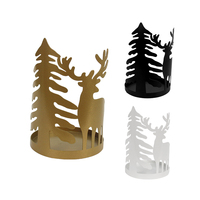 Porte-bougie personnalisé en fer noir avec impression UV/sérigraphie et découpe laser pour la maison et l'hôtellerie