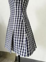 Robe tube sexy à taille haute et coupe ajustée en polyester et coton à carreaux rétro, tendance mode estivale pour femmes