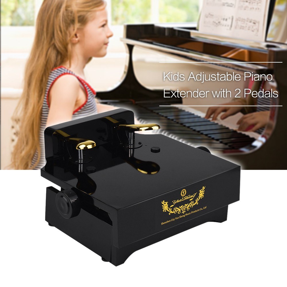 Adjustable Black Piano Pedal Extender Bench for Kids & Beginners