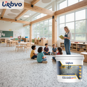 Revêtement de sol liquide époxy auto-nivelant antidérapant à effet nacré métallique, résistant à l'humidité et facile à nettoyer, pour application au pinceau - Product Image 1