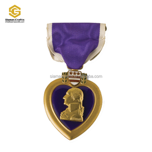 Réplica de Medalla de la Cruz de la Esperanza (Purple Heart) de la Segunda Guerra Mundial de los Estados Unidos, Tamaño Real, con Cinta - Product Image 5