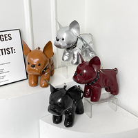 2025 mignon chien dessin animé bandoulière sacs à bandoulière pour femmes à la mode rembourré téléphone sac à main nouveauté chiot charme sac à main filles dames