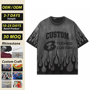 Camiseta de Cuello Redondo para Hombre, Diseño Personalizado con Pedrería, Tejido de 300 g/m², Corte Holgado, Alta Calidad, Brillo de Diamantes - Product Image 1
