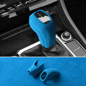 Pour <span class=keywords><strong>Volkswagen</strong></span> Sagitar Passat <span class=keywords><strong>T</strong></span>-<span class=keywords><strong>Cross</strong></span>, pommeau de levier de vitesses de voiture, housse de protection de levier de vitesses, <span class=keywords><strong>accessoires</strong></span> de tuning intérieur en Alcantara - Product Image 5