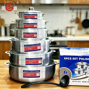 Batterie de cuisine en aluminium épaissi de 12 pièces, grande capacité, comprenant casseroles, faitouts et poêles avec couvercles, marmite à soupe de cuisine <span class=keywords><strong>QQ</strong></span> - Product Image 1