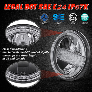 Phares LED ronds de 7 pouces 45W pour moto, faisceau haut/bas, avec anneaux lumineux Halo, pour Jeep Wrangler, SUV tout-terrain et voitures - Product Image 5