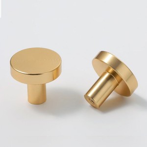 Yb Aluminum Alloy Cabinet <b>Knob</b> Round Gold Minimalist Design For Drawer Door Handle - Product Image 4