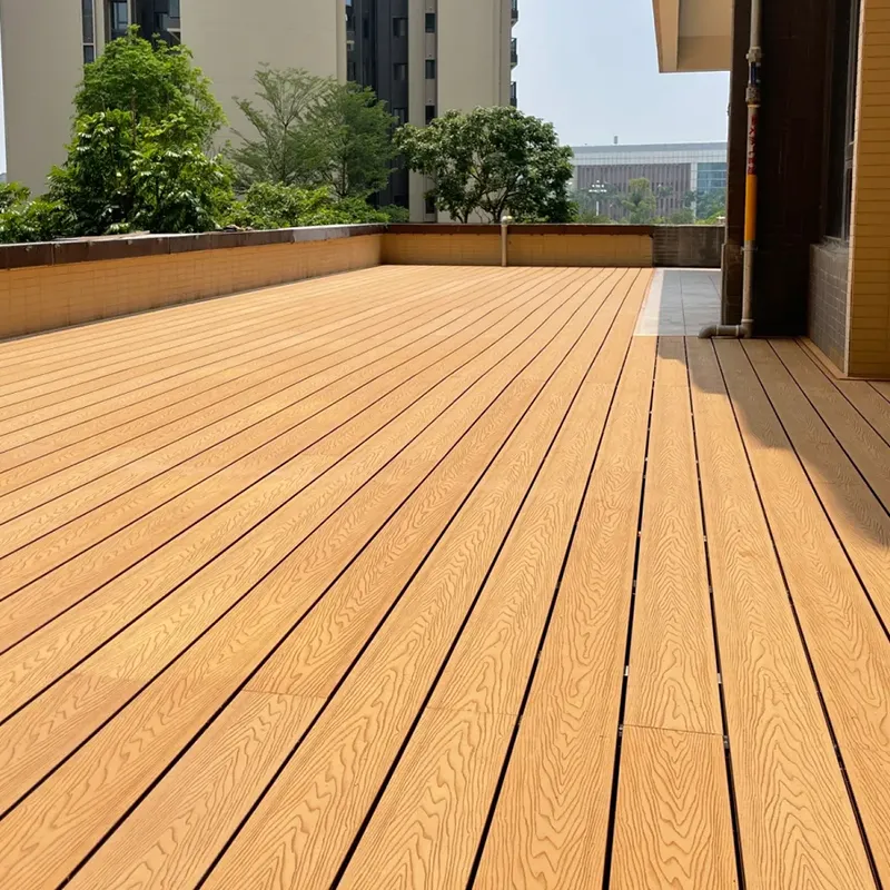 Miễn Phí Mẫu Gỗ Nhựa Bên Ngoài Composite WPC Decking Sàn Gỗ Ngoài Trời Hạt Gỗ 140*25Mm 3D Dập Nổi WPC Hollow Decking