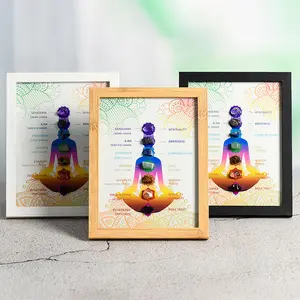 Vente en gros de cadre photo en cristal sept chakras pour cadeau maison peinture en cristal 7 chakras