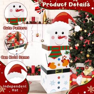 Christmas gift <b>box</b> with lid, reusable, stackable, nested <b>box</b>, unique for Christmas <b>parties</b>, customizable according to needs - Product Image 4