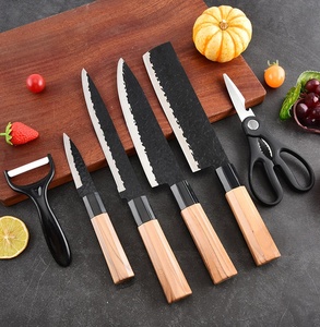Complete 6 Pieces Kitchen <b>Knife</b> <b>Set</b> with Gift Box Packaging Stainless Steel <b>Sharp</b> Cooking <b>Knives</b> with Scissors and Peeler Gift - Product Image 2